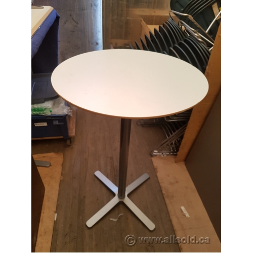 30 in Round White tall Table, Grey Base Bar bistro Ikea BILLSTA